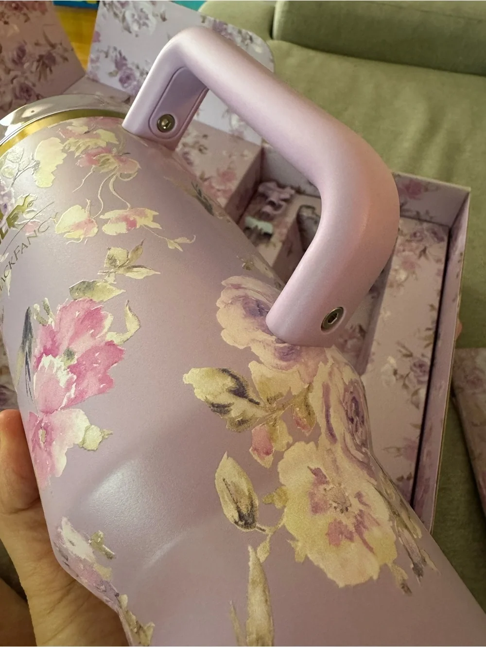 NEW Stanley x LoveShackFancy 40oz Happy Thoughts Lavender Floral Travel Tumbler - Picture 8 of 10